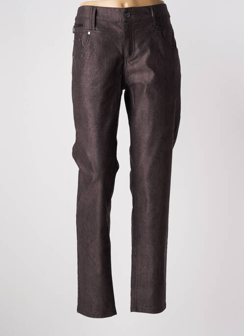 Pantalon slim marron ANNA MONTANA pour femme