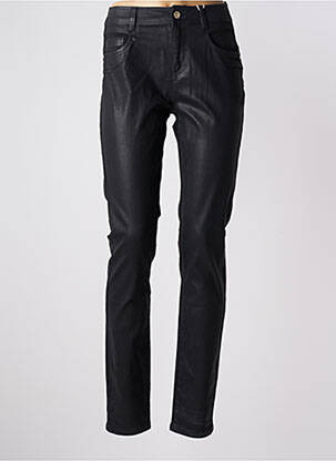Jeans coupe slim stretch taille haute noir C'EST BEAU LA VIE femme
