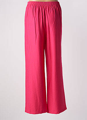 Pantalon large tissage crêpe taille haute rose C'EST BEAU LA VIE femme