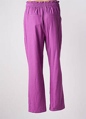 Pantalon droit tissage popeline taille haute violet C'EST BEAU LA VIE femme