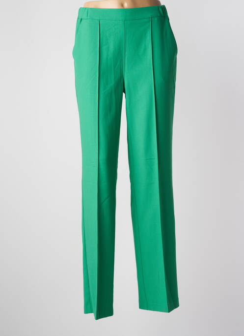 Pantalon droit stretch taille haute vert JULIE GUERLANDE femme