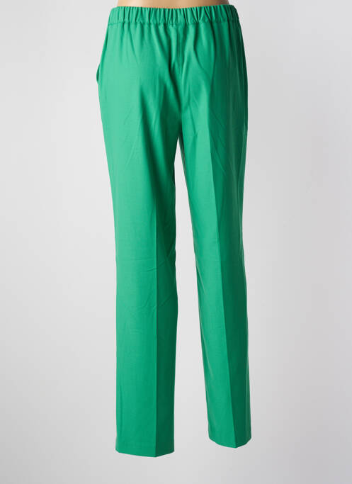 Pantalon droit stretch taille haute vert JULIE GUERLANDE femme
