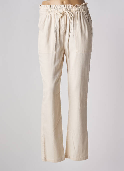 Pantalon droit beige C'EST BEAU LA VIE pour femme