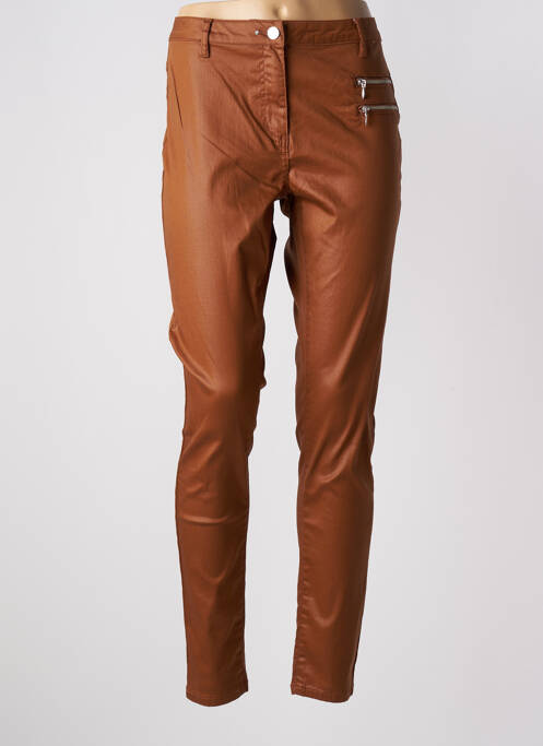 Pantalon slim marron JULIE GUERLANDE pour femme