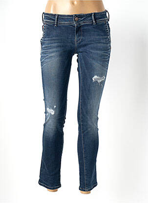 Jeans coupe slim effet usé délavé taille basse bleu DN.SIXTY SEVEN femme