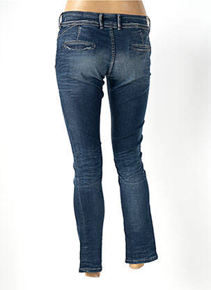 Jeans coupe slim effet usé délavé taille basse bleu DN.SIXTY SEVEN femme