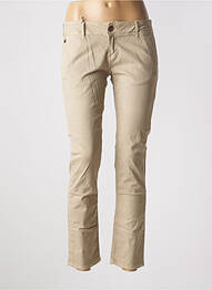 Pantalon chino fermeture zippée sous rabat boutonné taille normale beige DN.SIXTY SEVEN femme