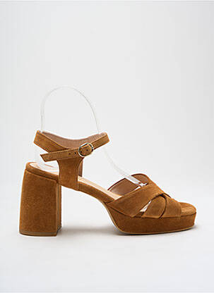 Sandales/nu pieds talon bottier talon de 4 à 6cm marron REQINS femme