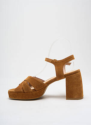 Sandales/nu pieds talon bottier talon de 4 à 6cm marron REQINS femme