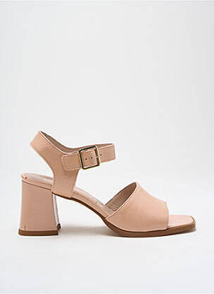 Sandales/nu pieds tissage satiné talon de 4 à 6cm beige REQINS femme