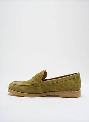Mocassins nubuck talon plat jusqu'à 3cm vert ALIWELL femme