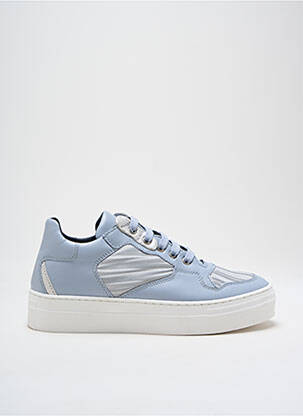 Baskets matière lisse talon de 4 à 6cm bleu ANNA VIRGILI femme