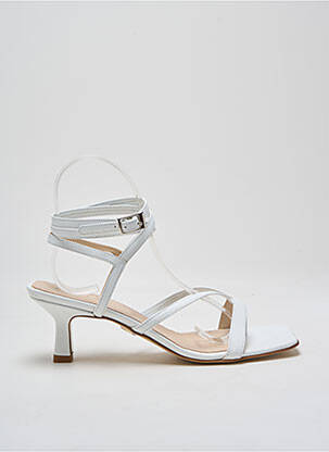 Sandales/nu pieds matière lisse talon de 4 à 6cm blanc ANNA VIRGILI femme