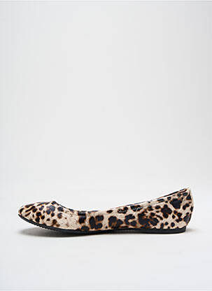 Ballerines matière lisse talon plat jusqu'à 3cm marron JUSTFAB femme