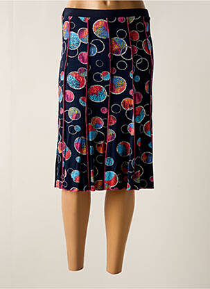 Jupe mi-longue coupe évasée bleu FRANCE RIVOIRE femme