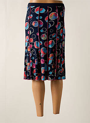 Jupe mi-longue coupe évasée bleu FRANCE RIVOIRE femme