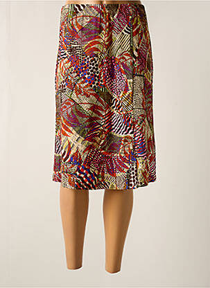 Jupe mi-longue coupe évasée orange SAINT CHARLES femme