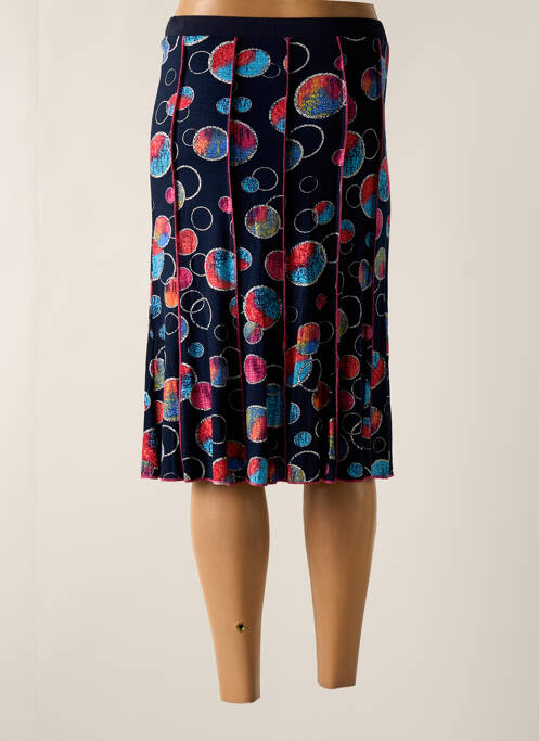 Jupe mi-longue coupe évasée bleu FRANCE RIVOIRE femme