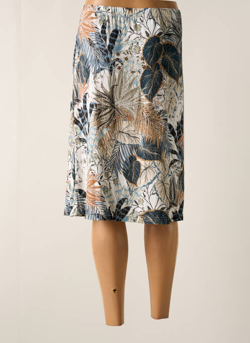 Jupe mi-longue bleu SAINT CHARLES pour femme