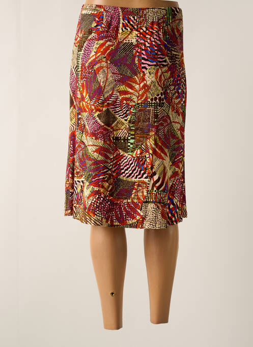Jupe mi-longue orange SAINT CHARLES pour femme