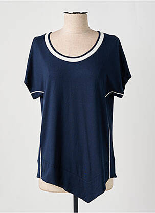 Top tissage jersey manches courtes bleu FRANK WALDER femme