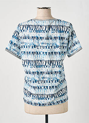 Top tissage jersey manches courtes bleu FRANCE RIVOIRE femme