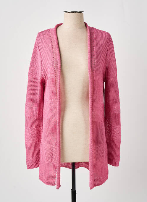 Gilet manches longues rose JUPER pour femme