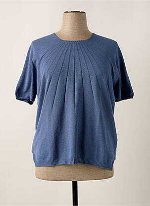 Pull stretch manches courtes bleu JUPER femme