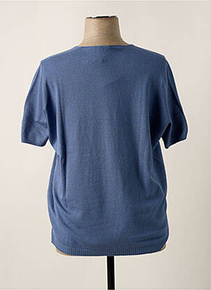 Pull stretch manches courtes bleu JUPER femme