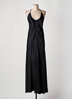 Robe longue coupe fluide fines bretelles noir BIRGITTE HERSKIND femme