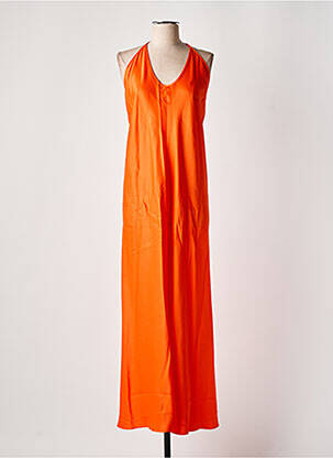 Robe longue coupe fluide fines bretelles orange BIRGITTE HERSKIND femme