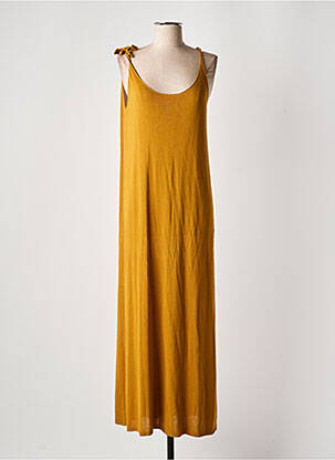 Robe pull col rond fines bretelles jaune TINSELS femme