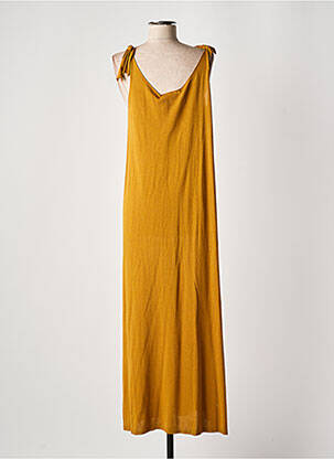 Robe pull col rond fines bretelles jaune TINSELS femme