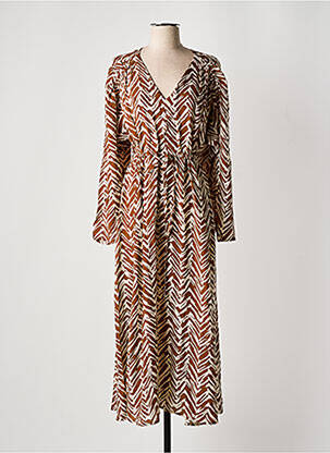 Robe longue manches longues manches longues marron ATTIC AND BARN femme