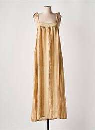 Robe longue manches bretelles ajustables fines bretelles beige DIEGA femme