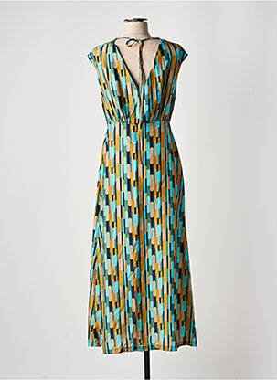 Robe longue imprimé fantaisie sans manche vert ATTIC AND BARN femme