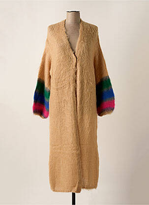 Gilet manches longues stretch beige SEMICOUTURE femme