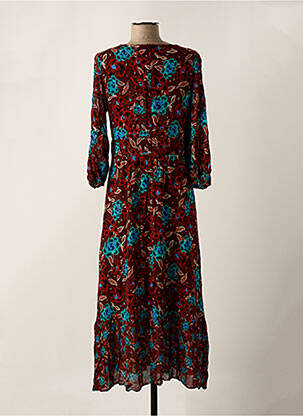 Robe longue manches longues manches longues marron SET femme