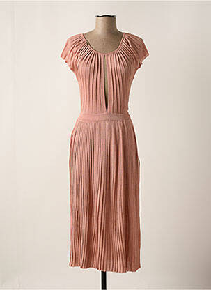 Robe longue manches courtes manches courtes rose ELISABETTA FRANCHI femme