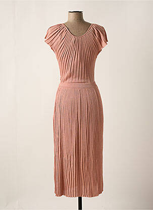 Robe longue manches courtes manches courtes rose ELISABETTA FRANCHI femme