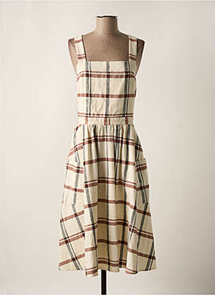 Robe longue coupe cintrée fines bretelles beige VALENTINE GAUTHIER femme
