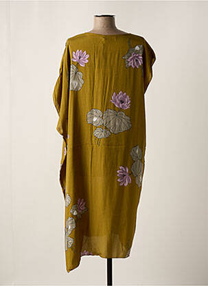 Robe mi-longue imprimé fleurs manches courtes vert RABENS SALONER femme