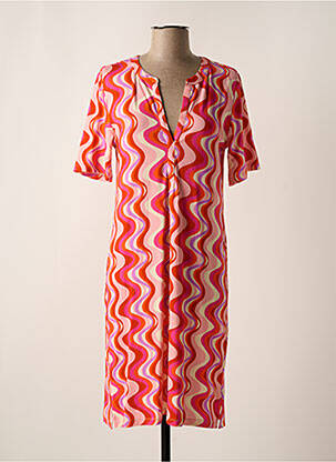 Robe mi-longue manches courtes manches courtes rose MAYJUNE femme