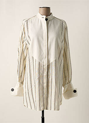 Tunique manches longues tissage crêpe beige BY MALENE BIRGER femme