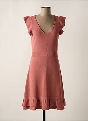 Robe mi-longue manches courtes manches courtes rose SET femme