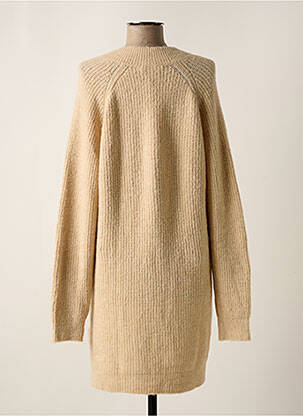 Robe pull col v manches longues beige SET femme