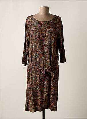 Robe mi-longue coupe fluide manches 3/4 jaune MY SUNDAY MORNING femme