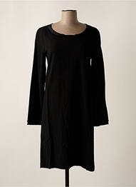 Robe mi-longue manches longues manches longues noir DIEGA femme