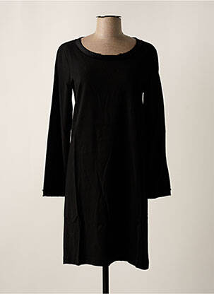 Robe mi-longue manches longues manches longues noir DIEGA femme