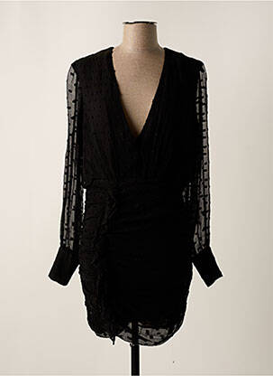 Robe courte manches longues manches longues noir OUD femme
